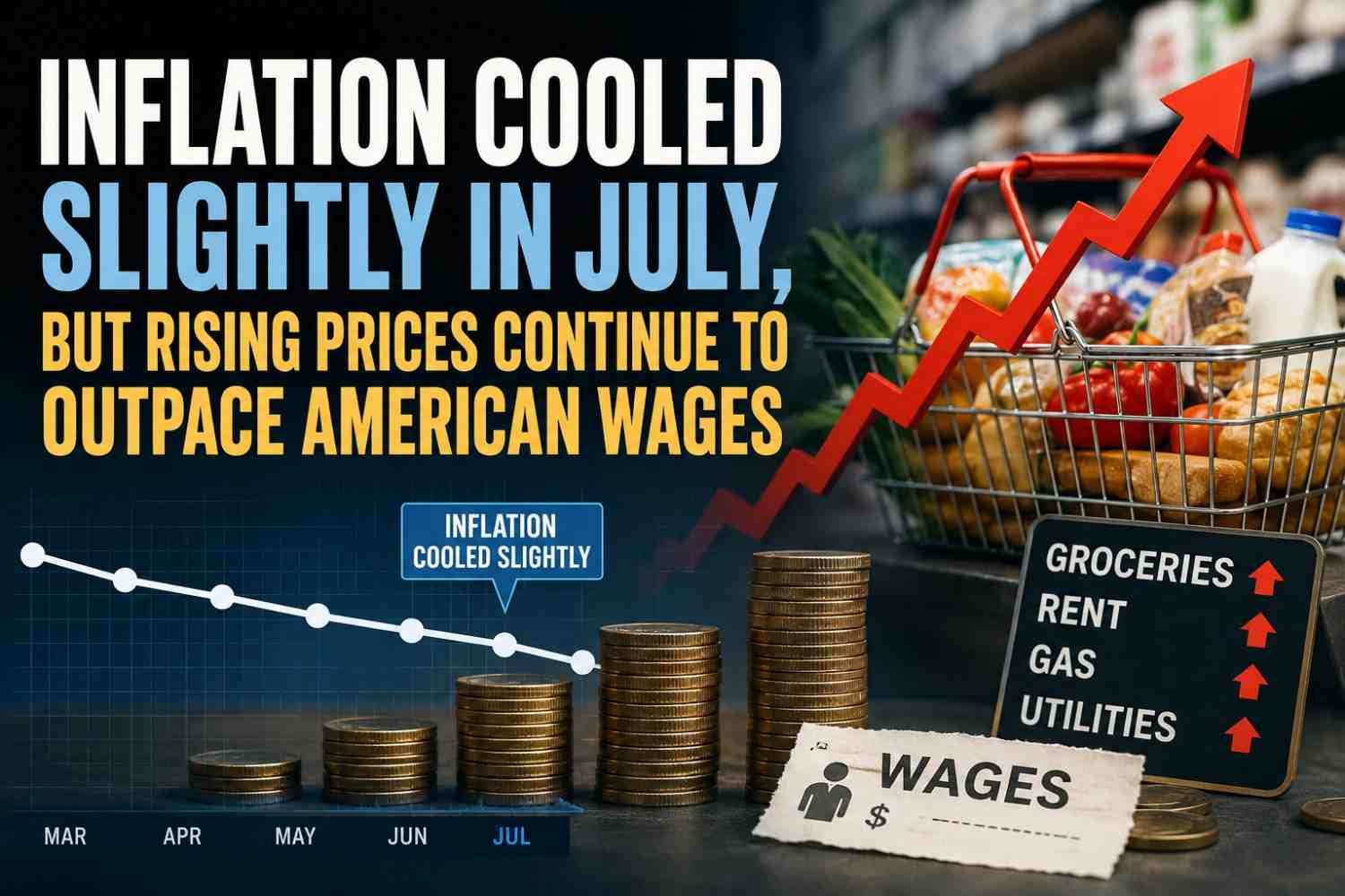 Shopper browsing grocery store produce aisle amid rising consumer prices.