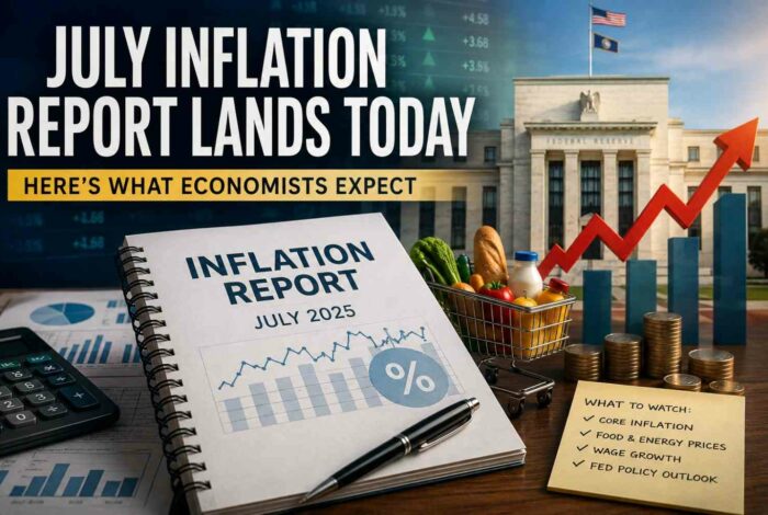 A shopper reviews rising grocery prices as the July 2026 CPI inflation report is released.