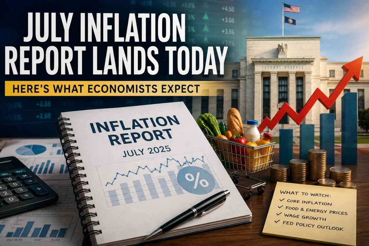 A shopper reviews rising grocery prices as the July 2026 CPI inflation report is released.